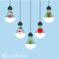 Modern Christmas card flat stylish design. Royalty Free Stock Photo
