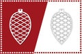 Modern Christmas Cone ball. New Year`s Toy for laser cutting. Vector illustration Royalty Free Stock Photo