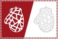 Modern Christmas mitten ball. New Year`s Toy for laser cutting. Vector illustration Royalty Free Stock Photo