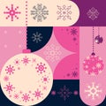 Modern Christmas Patchwork Design with Ornaments and Snowflakes.Christmas patchwork pattern background Royalty Free Stock Photo