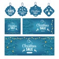 Modern christmas sale decor set, great design for any purposes. Christmas tree and light. Concept event advertising