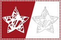 Modern Christmas Star. New Year`s Toy for laser cutting. Vector illustration Royalty Free Stock Photo