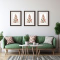 modern christmas themed room green living room with pastel green sofa