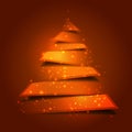 Modern christmas tree background with holy lights Royalty Free Stock Photo