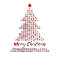 Modern Christmas Tree Card With NoughtsÃÂ andÃÂ crosses, Illustration