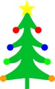 Modern Christmas tree with ornaments