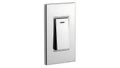 Modern chrome light switch on white wall Royalty Free Stock Photo