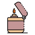 Modern cigarette lighter icon color outline vector Royalty Free Stock Photo