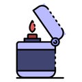 Modern cigarette lighter icon color outline vector Royalty Free Stock Photo