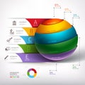 Modern circle ball 3d staircase diagram business. Royalty Free Stock Photo