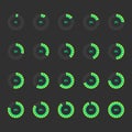 Modern circle progress bar icon set illustration Royalty Free Stock Photo