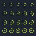 Modern circle progress bar icon set vector illustration