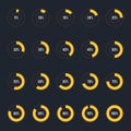 Modern circle progress bar icon set vector illustration