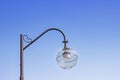 Modern circle shape street lamp against with blue sky, kyoto, Japan. Royalty Free Stock Photo