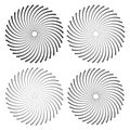 Modern circles rays spiral. Sun icon set. Abstract modern line background. Vector illustration. Stock image. Royalty Free Stock Photo