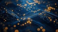Modern circuit board glowing design in front view for tech-focused copy