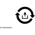 Modern circular arrow icon with upload symbol representing system update process and data synchronization Royalty Free Stock Photo