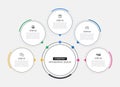 Modern circular business infographic with 5 data colorful process steps Royalty Free Stock Photo