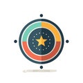 Modern Circular Chart with Star Icon Representing Progress and Goal Achievement Royalty Free Stock Photo