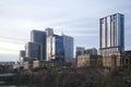 Modern city Austin skyline on sunset TX USA