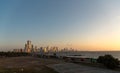 Modern Cartagena buildings at sunset. Colombia.