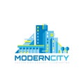 Modern city - concept logo template vector illustration. Abstract building creative geometric sign. Real estate symbol. Royalty Free Stock Photo