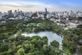 Modern city in a green environment, Suan Lum, Bangkok, Thailand. Royalty Free Stock Photo