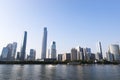 The modern city in Guangzhou, the special business area along the pearl river. Royalty Free Stock Photo