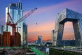 The modern city landscape in the sunset, Beijing, China