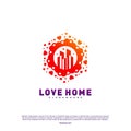 Modern City Love Logo Design Concept. Business Love Building Logo Vector Template Royalty Free Stock Photo