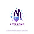 Modern City Love Logo Design Concept. Business Love Building Logo Vector Template Royalty Free Stock Photo