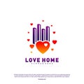Modern City Love Logo Design Concept. Business Love Building Logo Vector Template Royalty Free Stock Photo