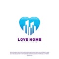 Modern City Love Logo Design Concept. Business Love Building Logo Vector Template Royalty Free Stock Photo