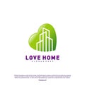 Modern City Love Logo Design Concept. Business Love Building Logo Vector Template Royalty Free Stock Photo