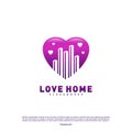Modern City Love Logo Design Concept. Business Love Building Logo Vector Template Royalty Free Stock Photo