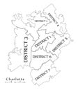 Modern City Map - Charlotte North Carolina city of the USA with