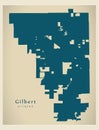 Modern City Map - Gilbert Arizona city of the USA