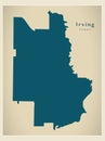 Modern City Map - Irving Texas city of the USA