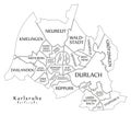 Modern City Map - Karlsruhe city of Germany with boroughs and ti
