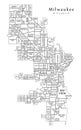 Modern City Map - Milwaukee Wisconsin city of the USA with neigh Royalty Free Stock Photo