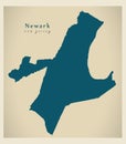 Modern City Map - Newark New Jersey city of the USA