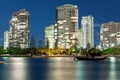 Modern city at night (miami beach,gold coast) Royalty Free Stock Photo