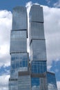 Modern city office buildings over cloudy sky Royalty Free Stock Photo