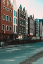 A modern city shopping center decorated in the style of Amsterdam streets.