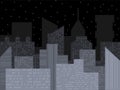 Modern city skyline. Night city vector illustration. Outline urban vector cityscape. Vector cityscape background Royalty Free Stock Photo