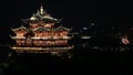 Modern city skyline and office buildings in Hangzhou