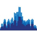 Modern City skyline . city silhouette. vector illustration in flat design Royalty Free Stock Photo