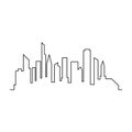 Modern City skyline . city silhouette. vector illustration in flat design Royalty Free Stock Photo