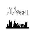 Modern City skyline . city silhouette. vector illustration in flat design. Royalty Free Stock Photo
