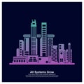 Modern City skyline . city silhouette. vector illustration in flat design. Vector silhouettes of the worlds city skylines Royalty Free Stock Photo